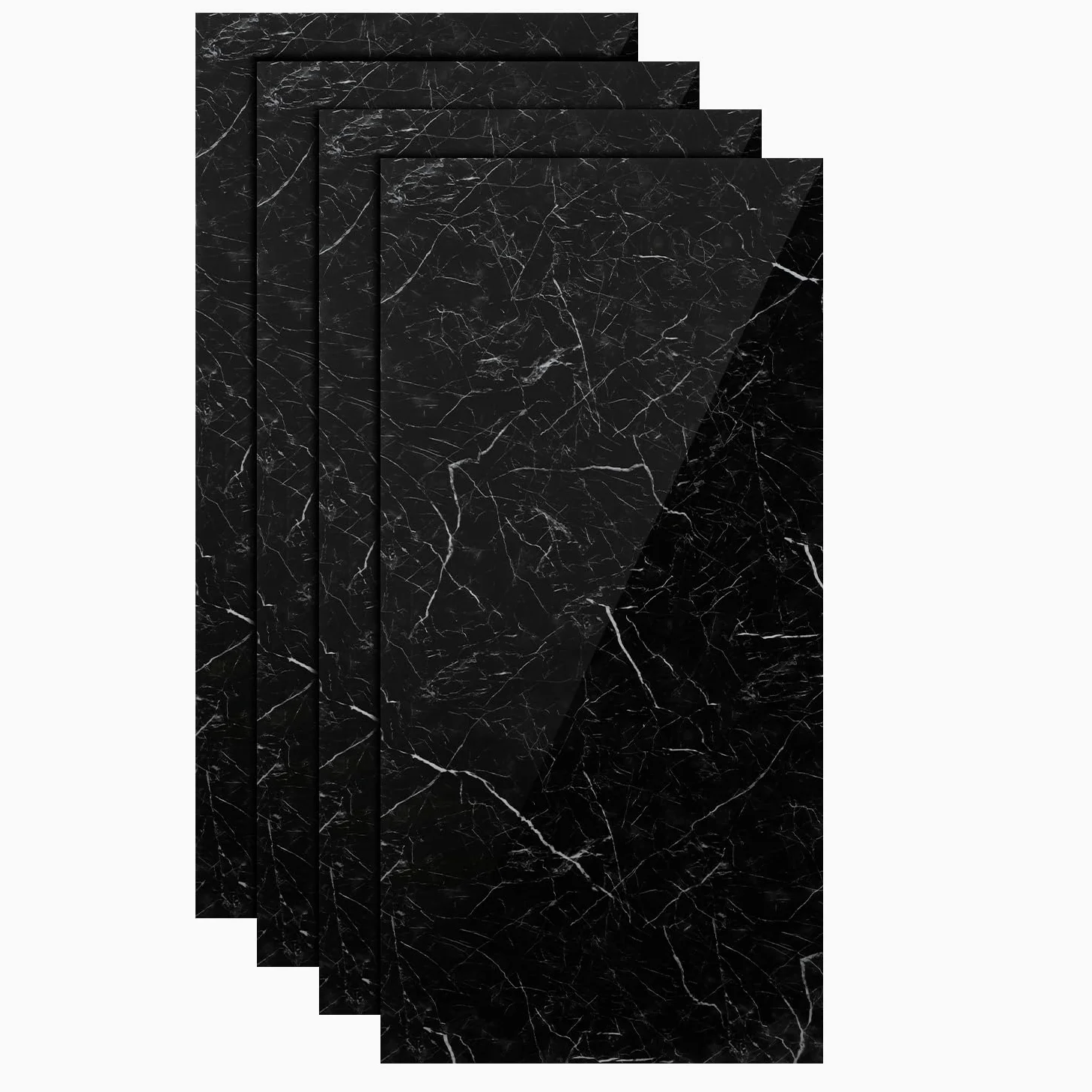 Pannelli da parete in PVC, effetto marmo, 120 x 60 cm, set da 4 pezzi, YB004 | Impermeabile, robusto e ritagliabile, non autoadesivo, per cucina, bagno, soggiorno e ufficio