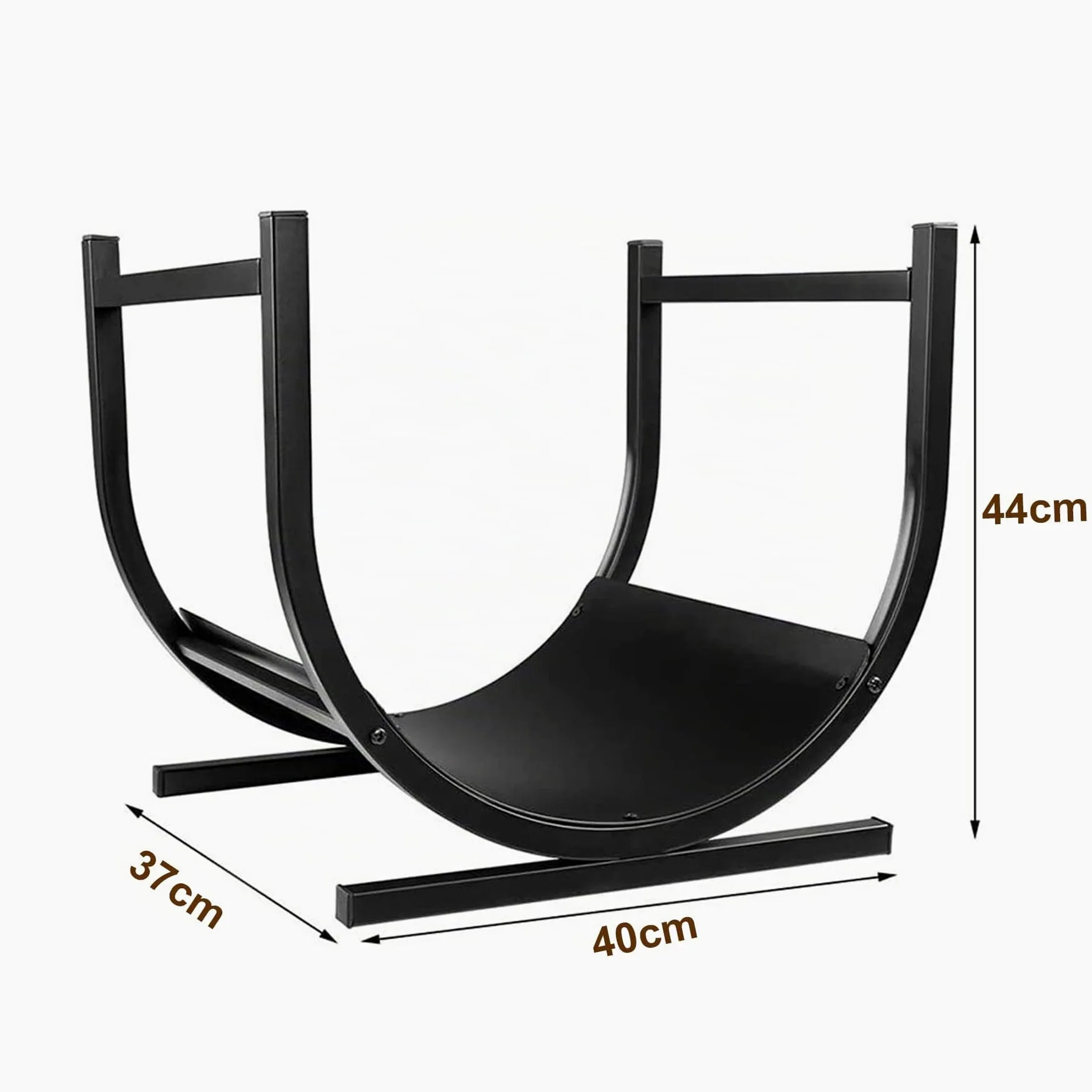 Froadp 44x37x40cm Cestini Portalegna Scaffale per Legna da Ardere Stoccaggio in Metallo per Tronchi Impilati Aiuto Cesto Porta da Camino Cestini Rack Nero Supporto per Interni e Esterni