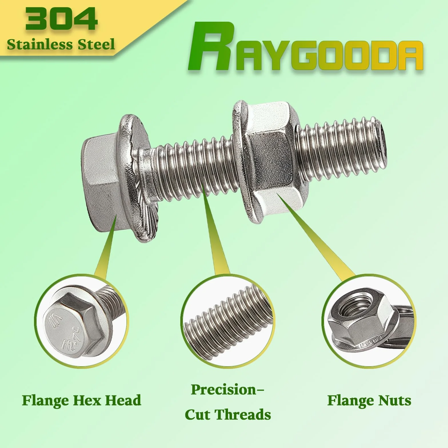 Set bulloni dadi flangia M10 1,5x25 mm acciaio inox 304 A2-70 autobloccanti