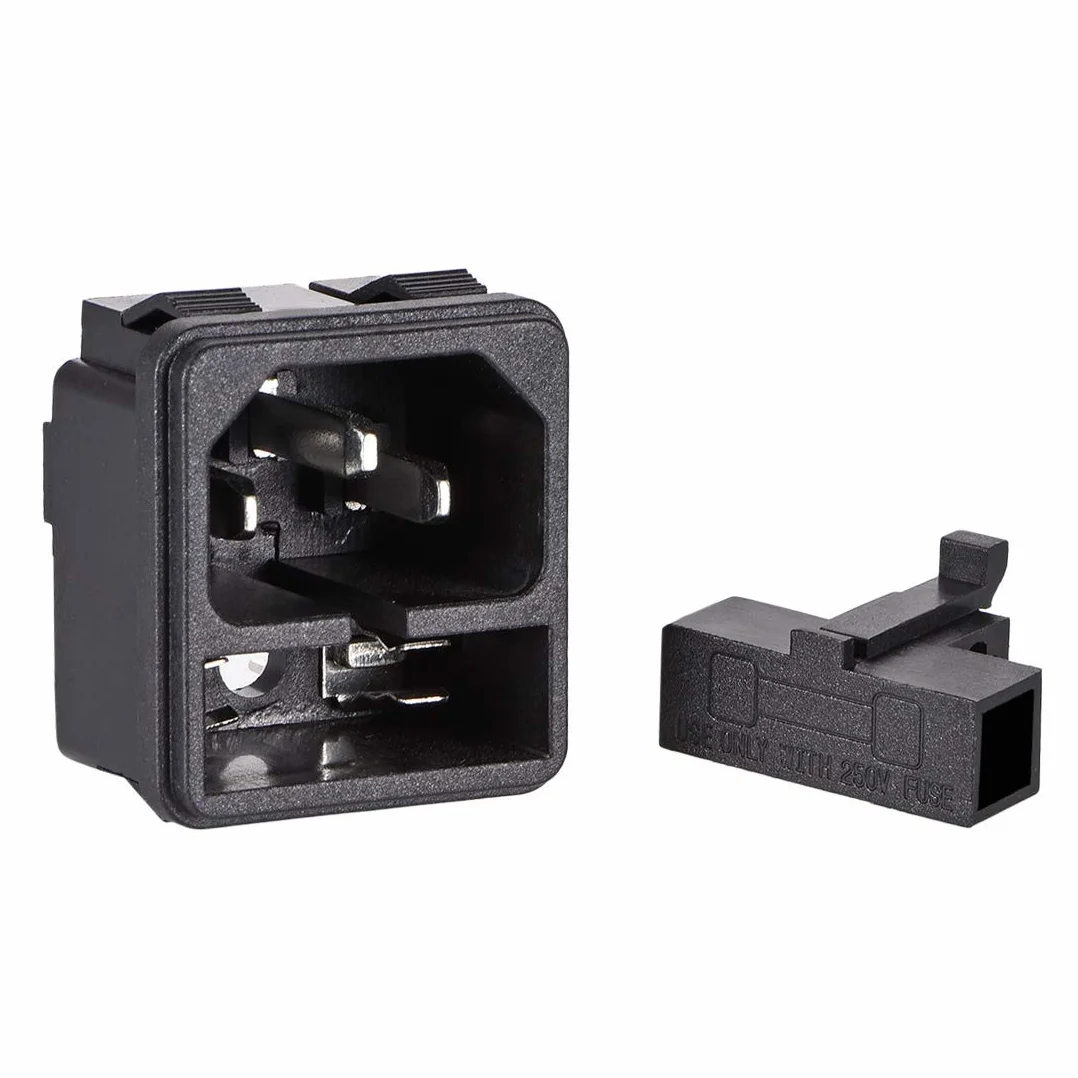 N/A C14 - Adattatore di Presa di Montaggio su Pannello AC 250 V, 10 A, 3 Pin, Presa IEC Dritta, 1 Pezzo