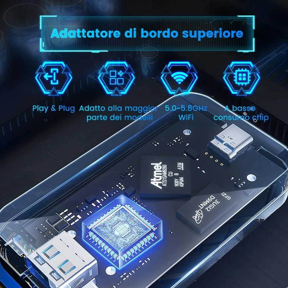 CarlinKit adattatore Android auto wireless，connessione wireless vera, basta plug and play