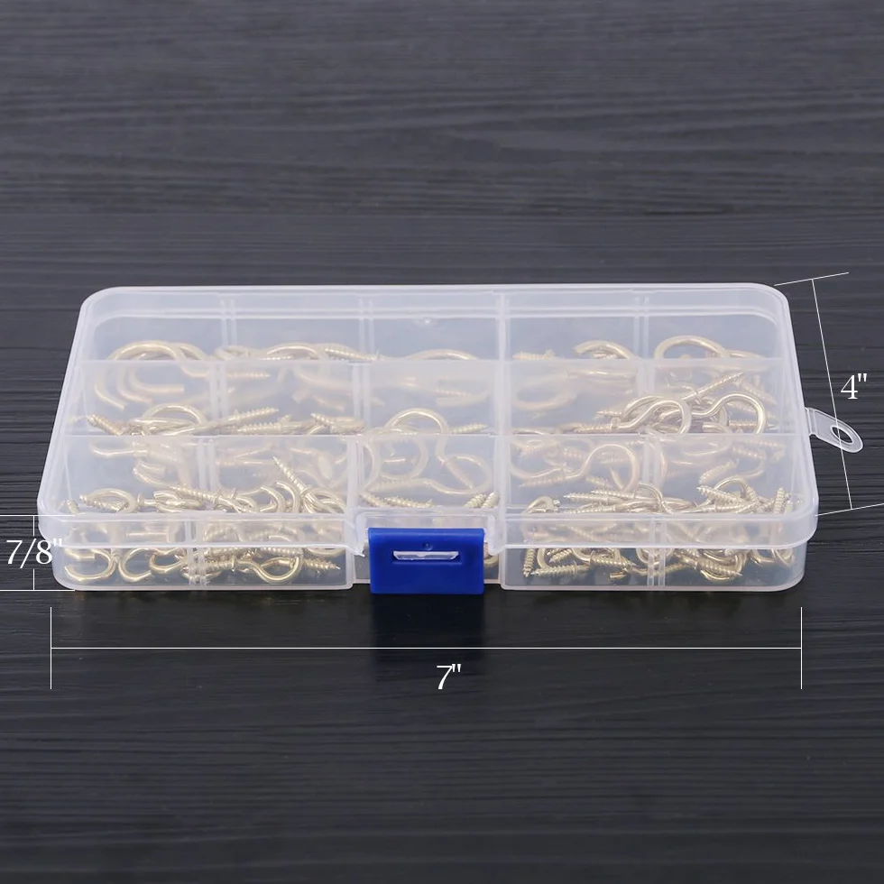 Glarks 120-pieces 6 dimensioni ganci a vite lag thread assortimento set