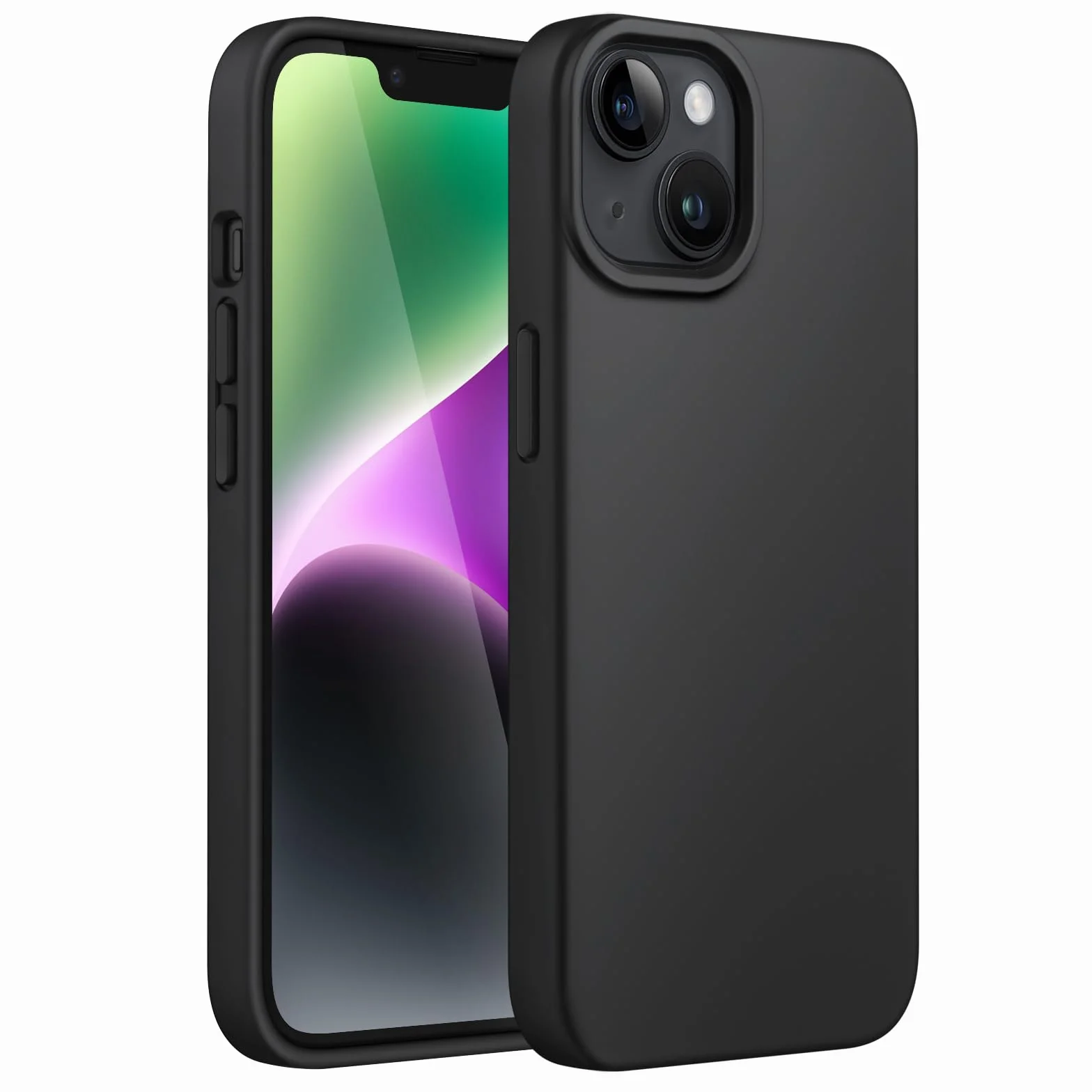 JETech Cover Silicone per iPhone 14 6,1 Pollici, Protettiva per Tutto il Corpo Morbida al Tatto, Custodia Antiurto con Fodera in Microfibra (Nero)