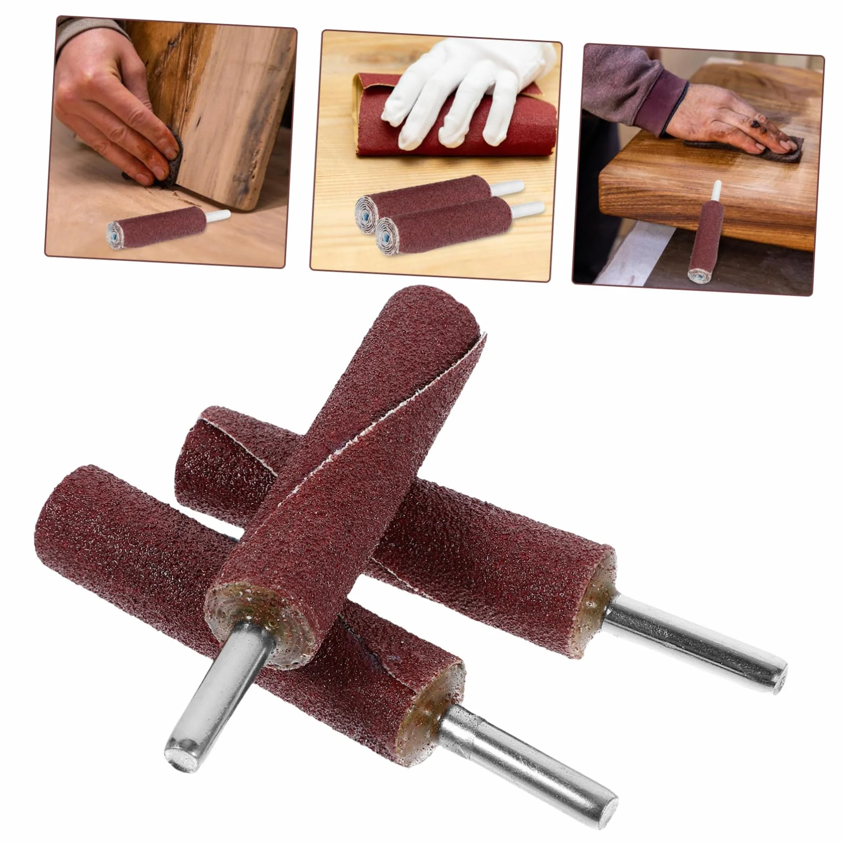 OSALADI Punte Smerigliatrice Cilindriche Manico 6mm Ferro Carta Abrasiva per Bricolage Lavorazione Legno