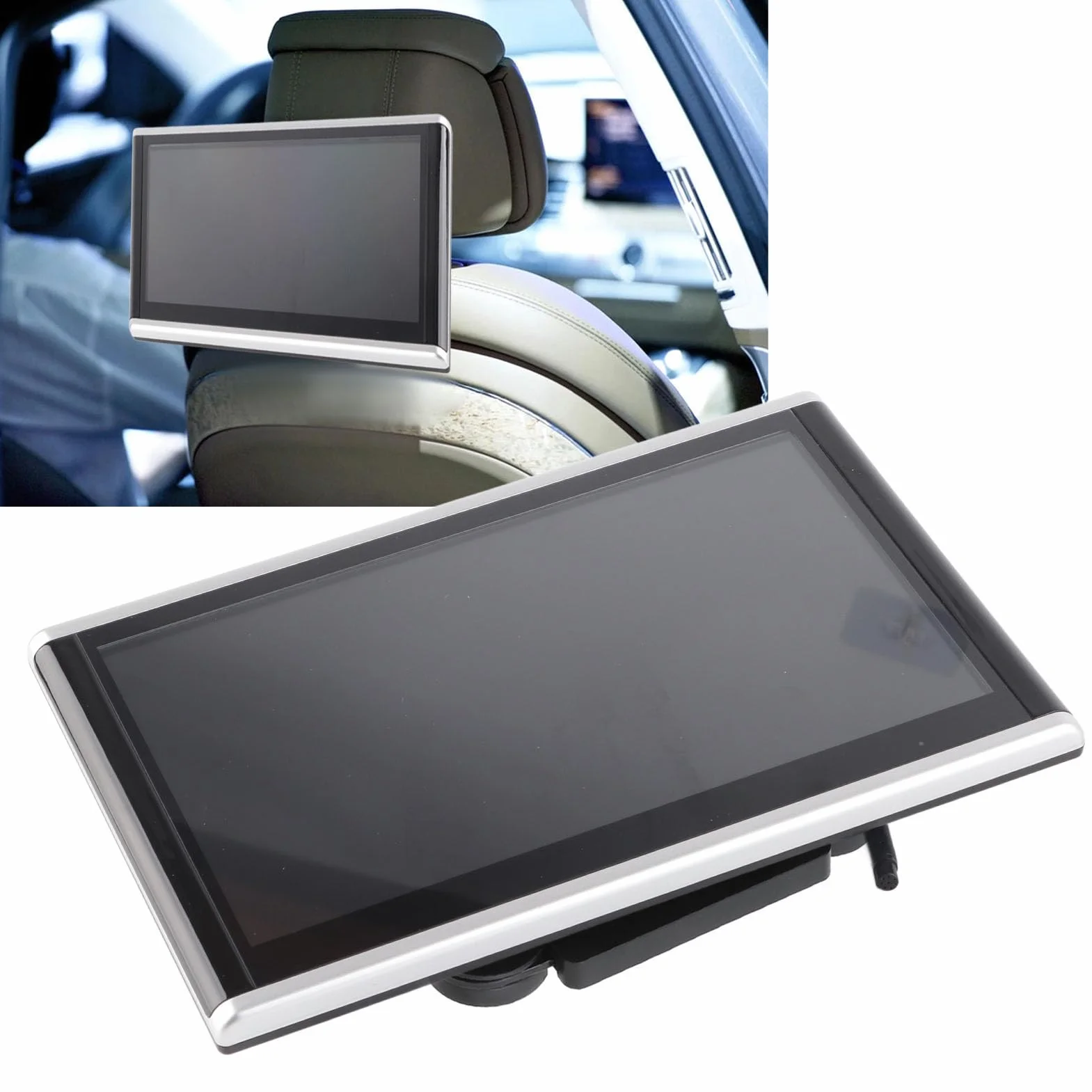 Monitor per Poggiatesta per Auto, Monitor per Supporto per Poggiatesta da 10,1 Pollici Multimedia Touch Screen Lettori Video di Intrattenimento per Sedili Posteriori per Android