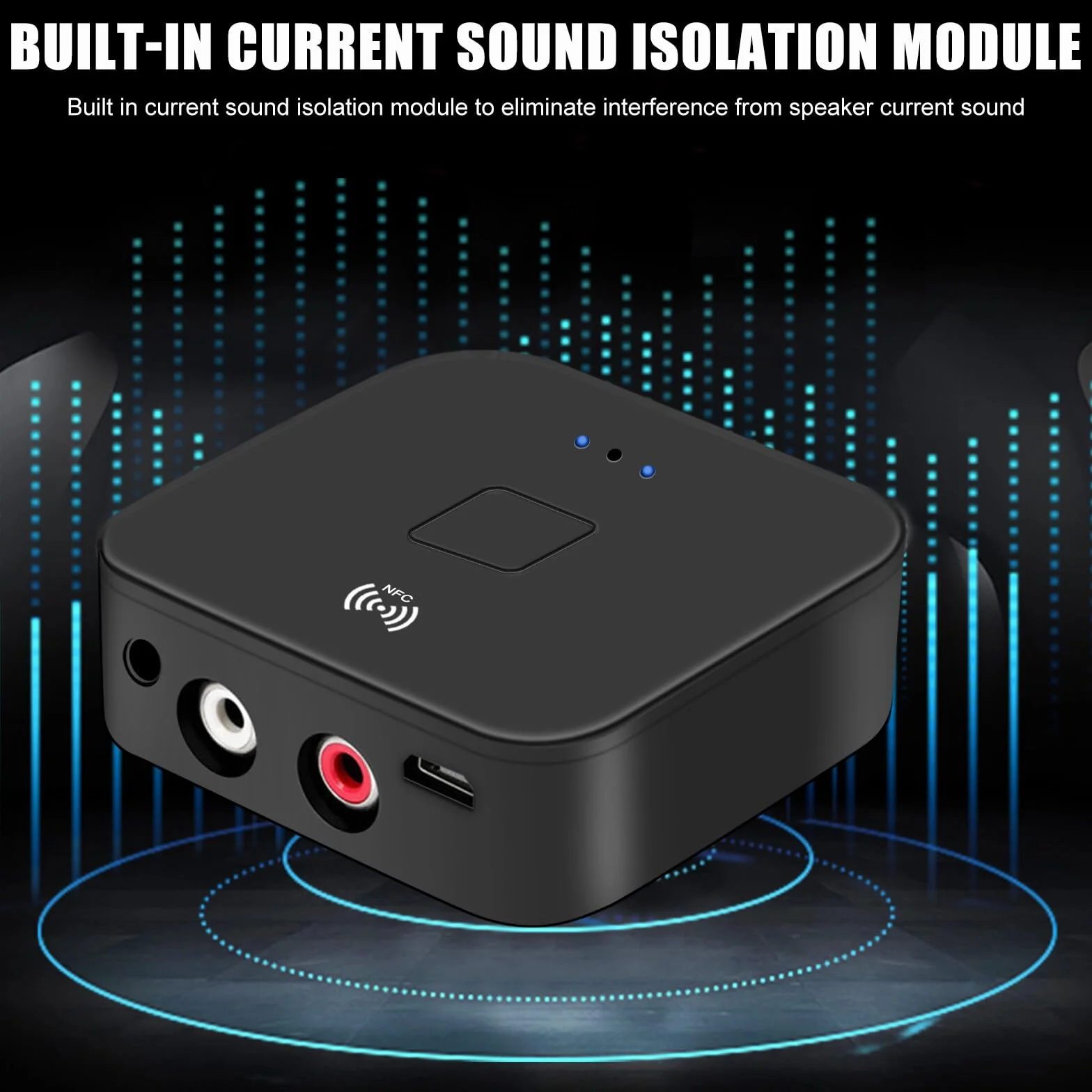 Ricevitore Bluetooth 5.0 NFC, Adattatore Audio Wireless HiFi per Impianto Stereo Con Jack AUX RCA da 3,5 mm per Prodotti Digitali Con Funzione NFC