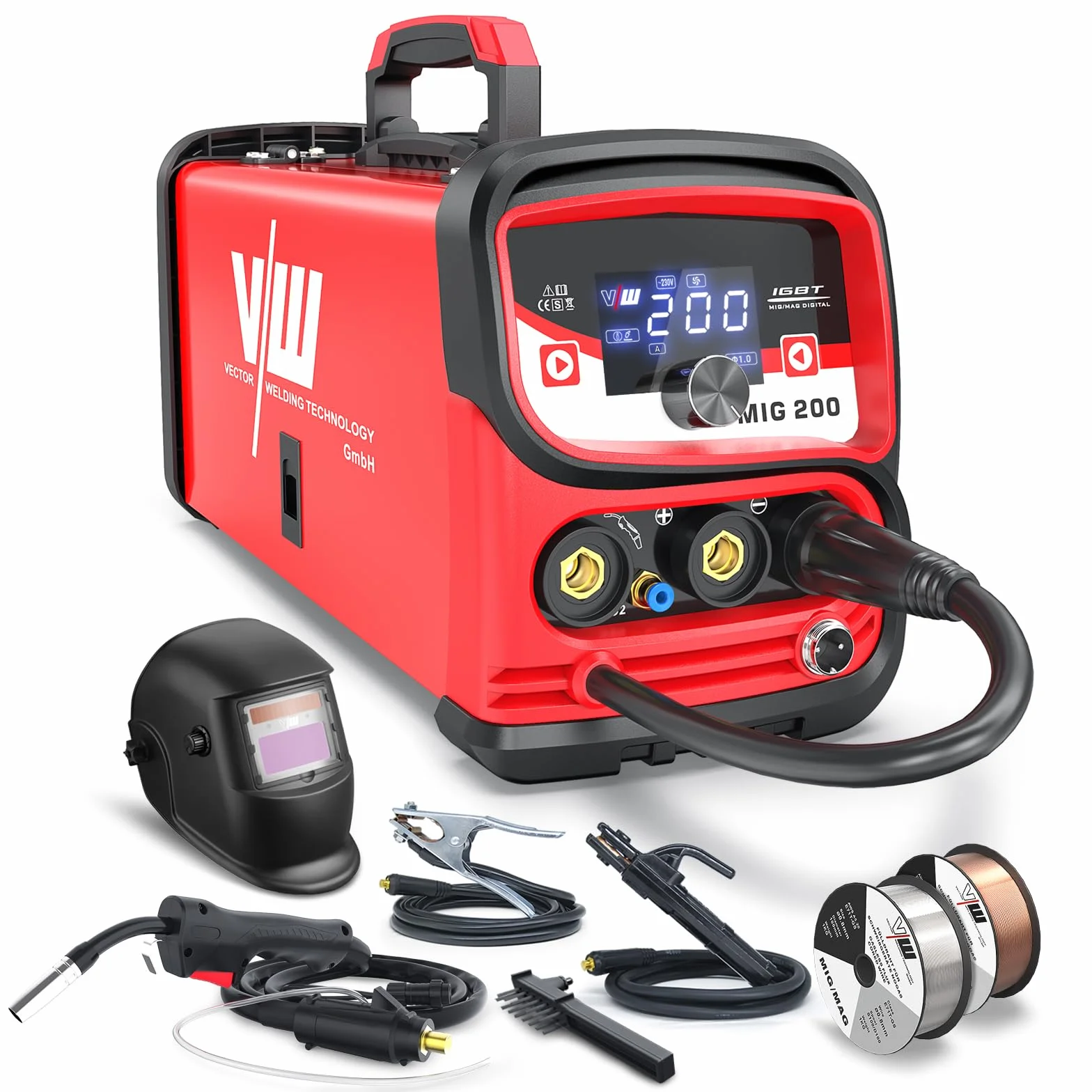 VECTOR WELDING Saldatrice a Filo Continuo 4-in-1 MIG/MAG/MMA/LIFT TIG con Display Digitale