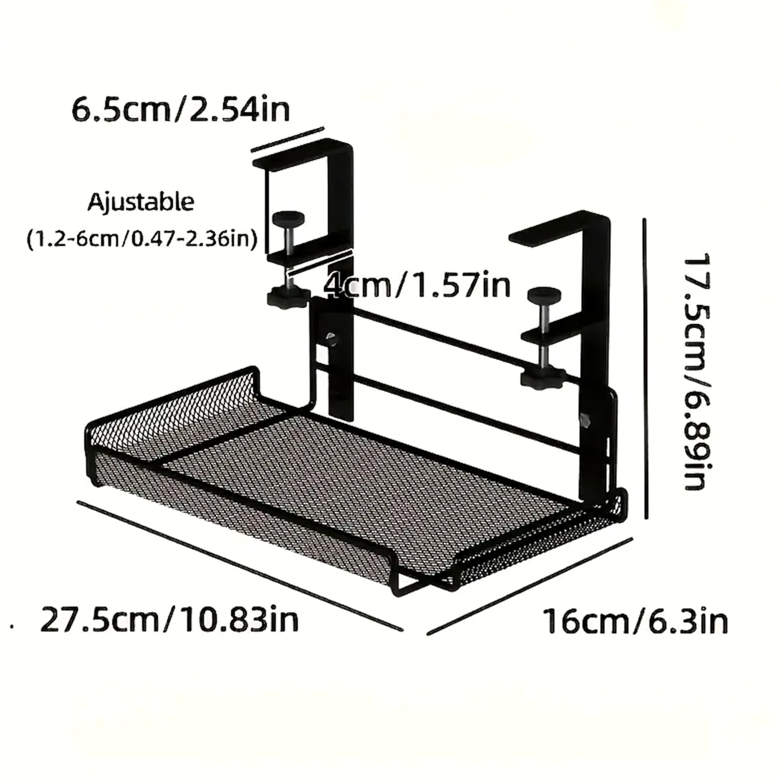 Vassoio for la gestione dei cavi sotto scrivania in metallo | Nero Bianco Regolabile S e L: Gestione dei cavi sotto la scrivania for l'ufficio in casa(Adjustable-s-black)