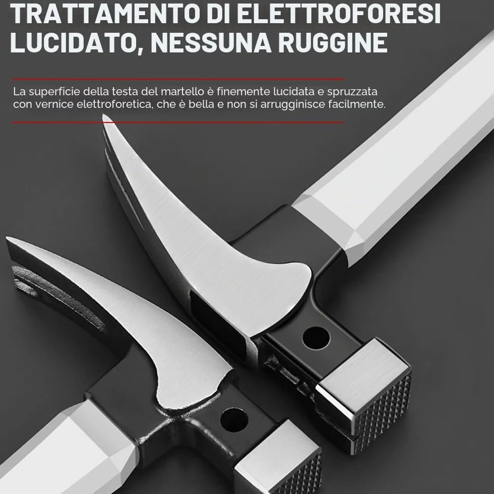 Martello da Carpentiere 368g 40cm Acciaio al Carbonio Heavy Duty Artiglio
