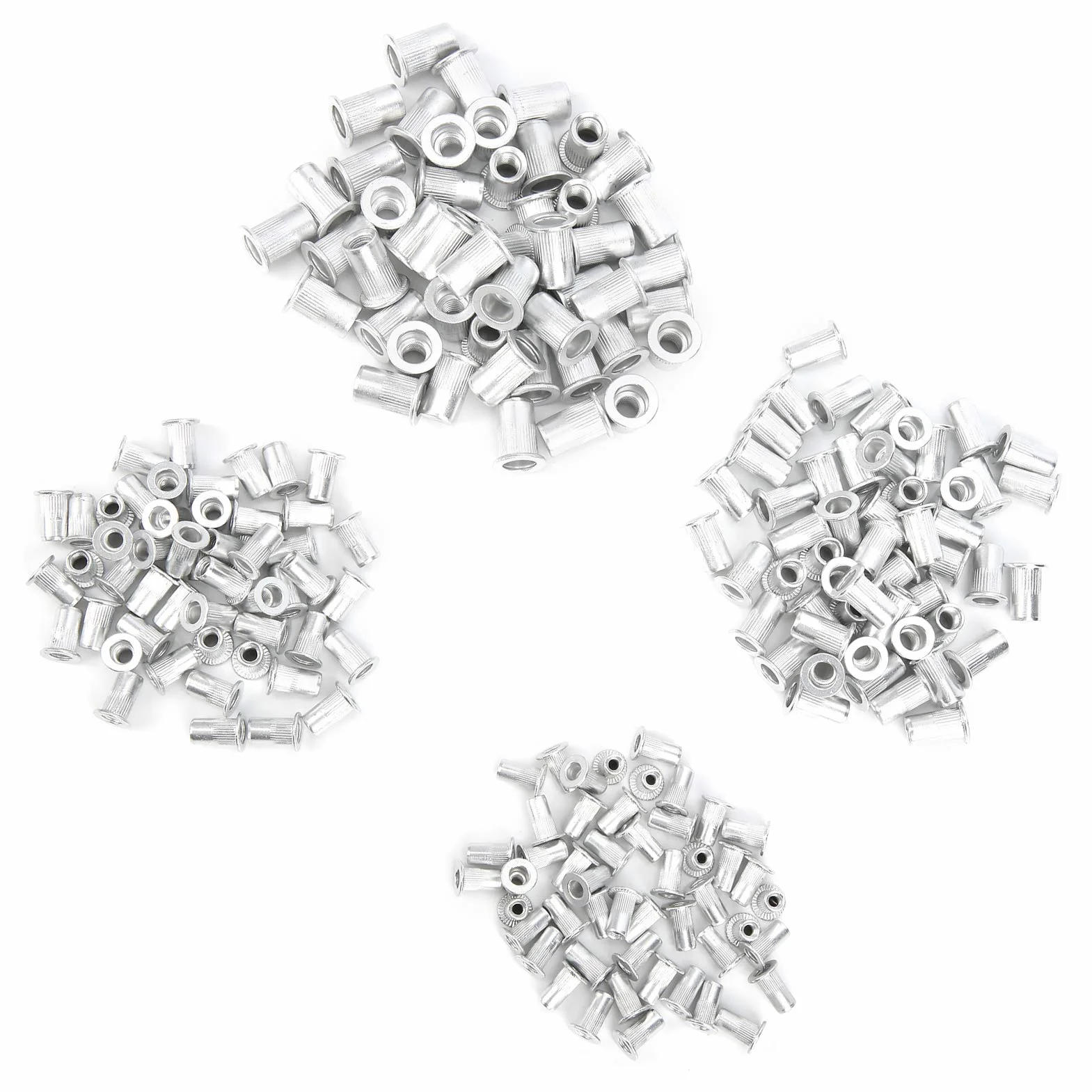 Kit Assortimento Inserti Filettati in Alluminio Nutsert M3 M4 M5 M6, Dadi per Rivetti 200 Pezzi