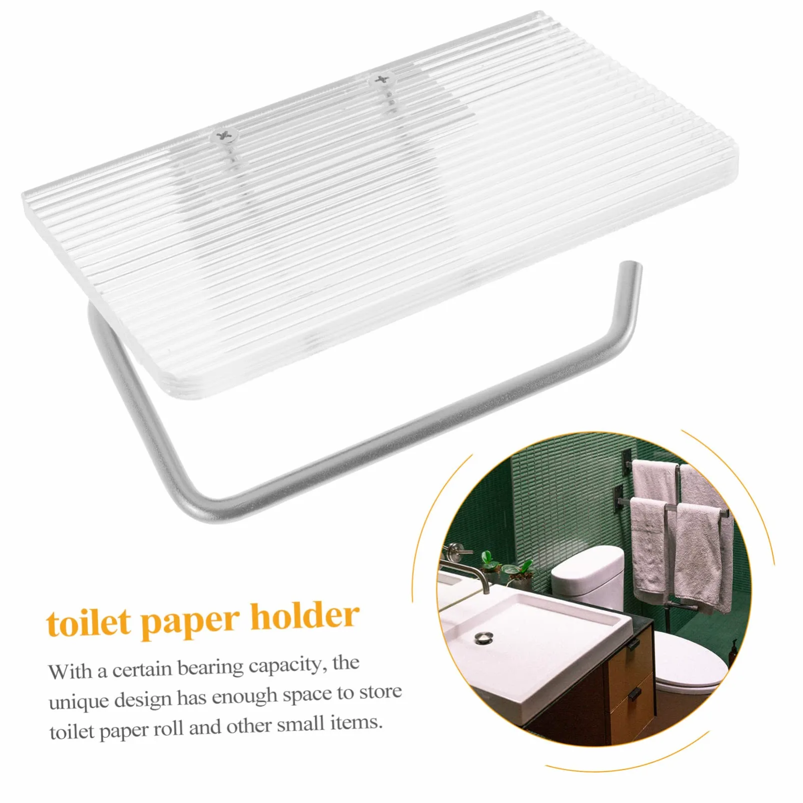 CMBSSTFC Porta Carta igienica in Rotolo Porta fazzoletti Nero Porta Carta igienica Nero Vassoio da Portata Nero Porta fazzoletti per Il Viso Organizer per Articoli da toeletta Scaffale Trasparente