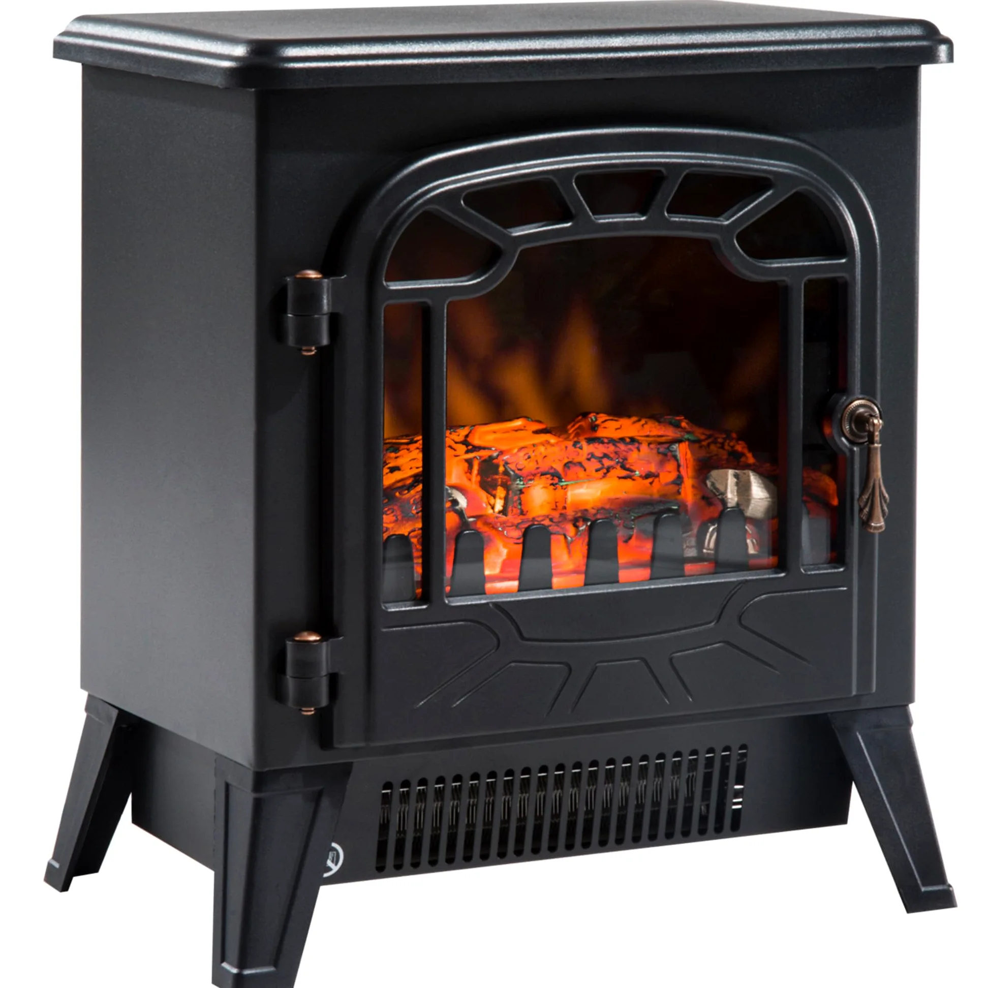 HOMCOM Camino Elettrico Effetto Fiamma Regolabile 36 x 25.5 x 41.5cm Nero | Caminetto Elettrico 925W/1850W, Temperatura Regolabile, Termostato, Protezione da Surriscaldamento