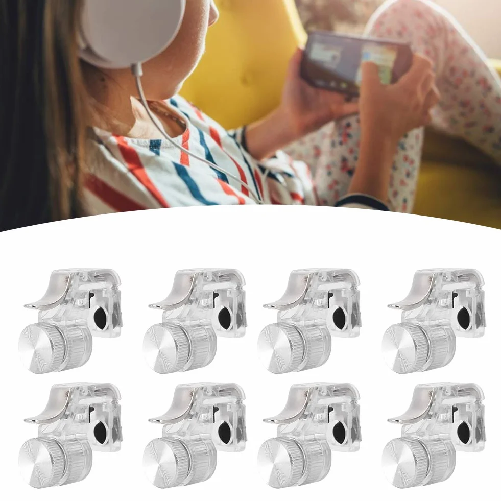 Controller di gioco mobile PUBG, 8 Pcs R11 Pulsante per assistente a quattro dita a quattro dita Controller per grilletto per riprese mobili per PUBG, Joystick per giochi mobili smartphone(Argento)