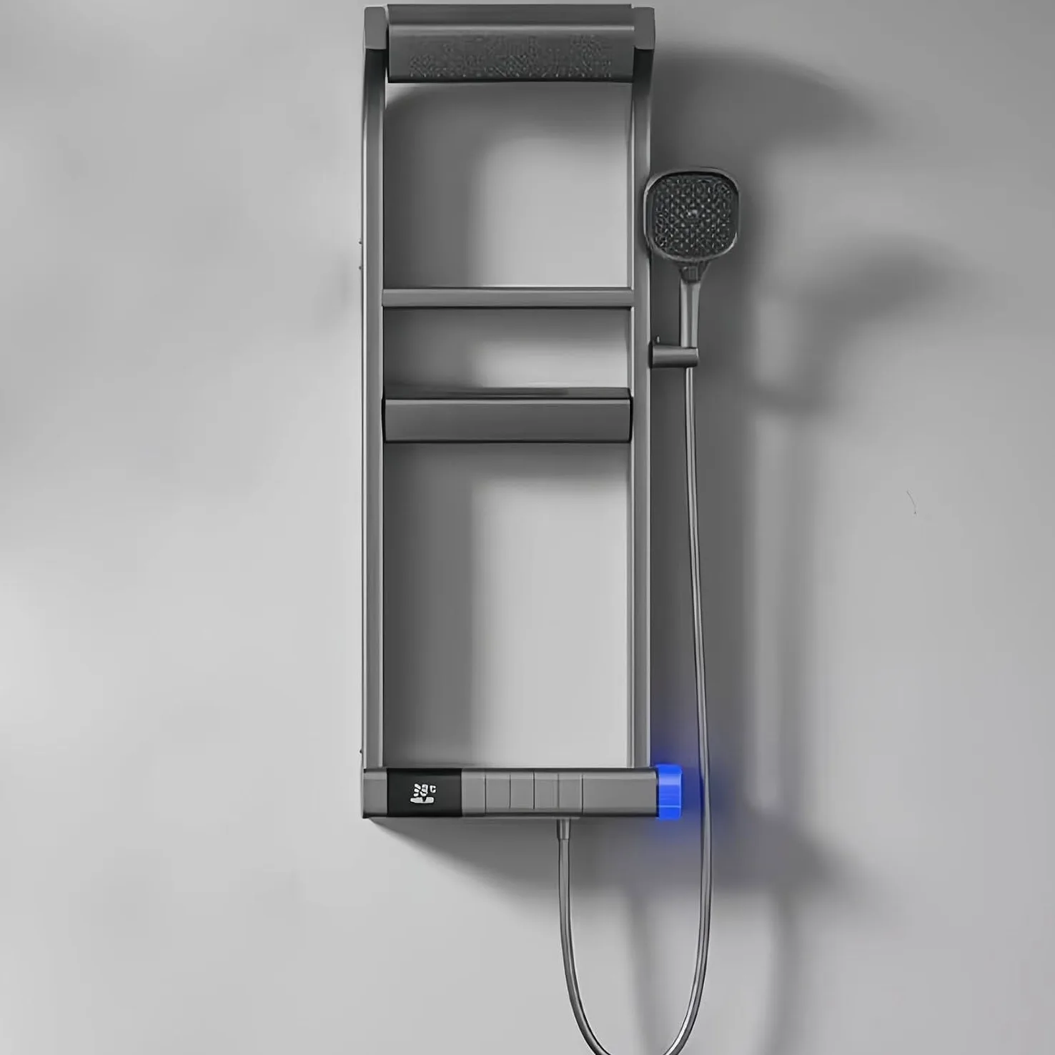 Sistemas a Colonna Doccia termostatica con Display Digitale LED – Colonna Doccia in Alluminio aerospaziale con soffione Effetto Pioggia, 12 getti massaggianti orientabili