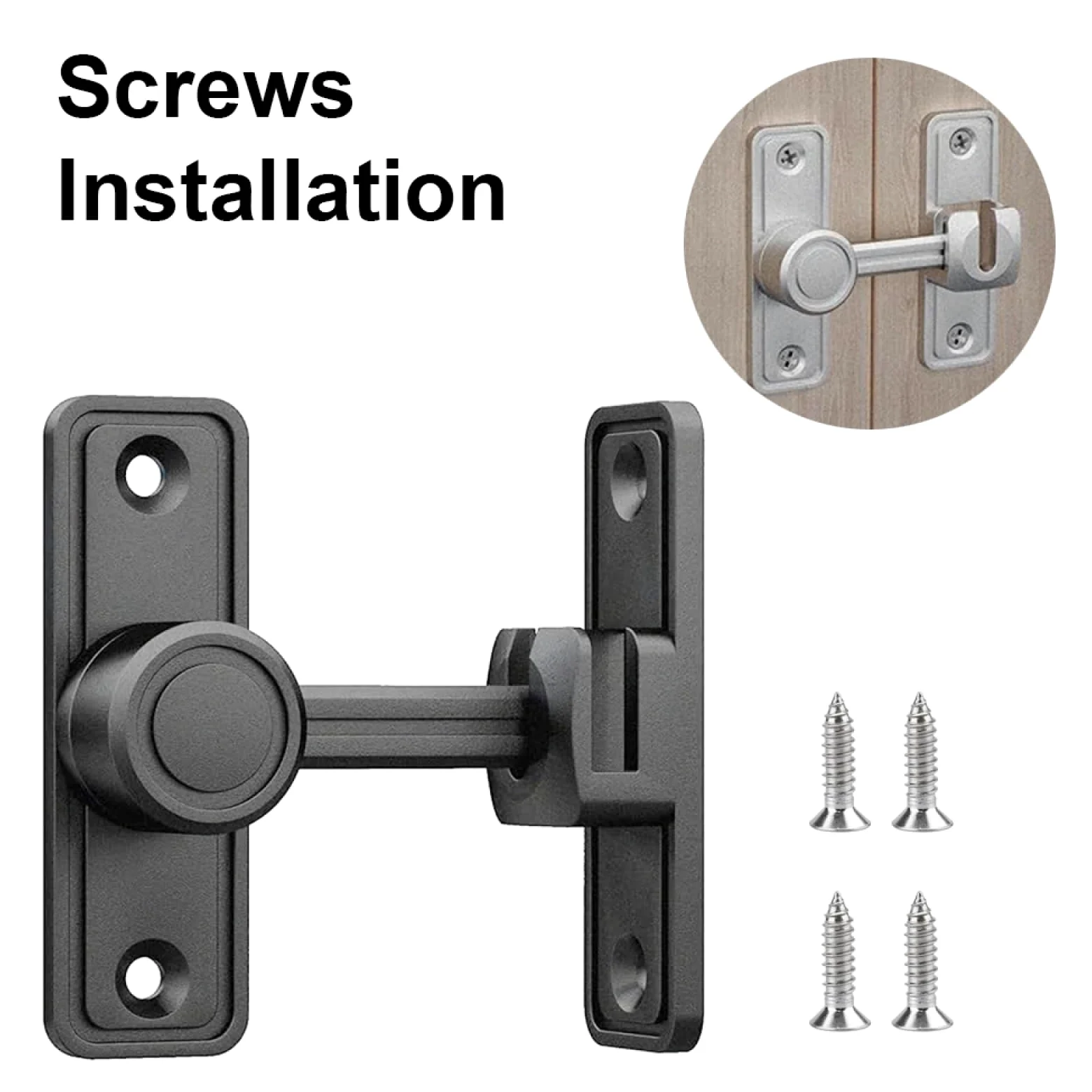 6 serrature ad angolo, in lega di zinco 90/180, serratura per porta scorrevole di sicurezza, serratura per porta scorrevole per bagno, giardino, camera da letto, armadio