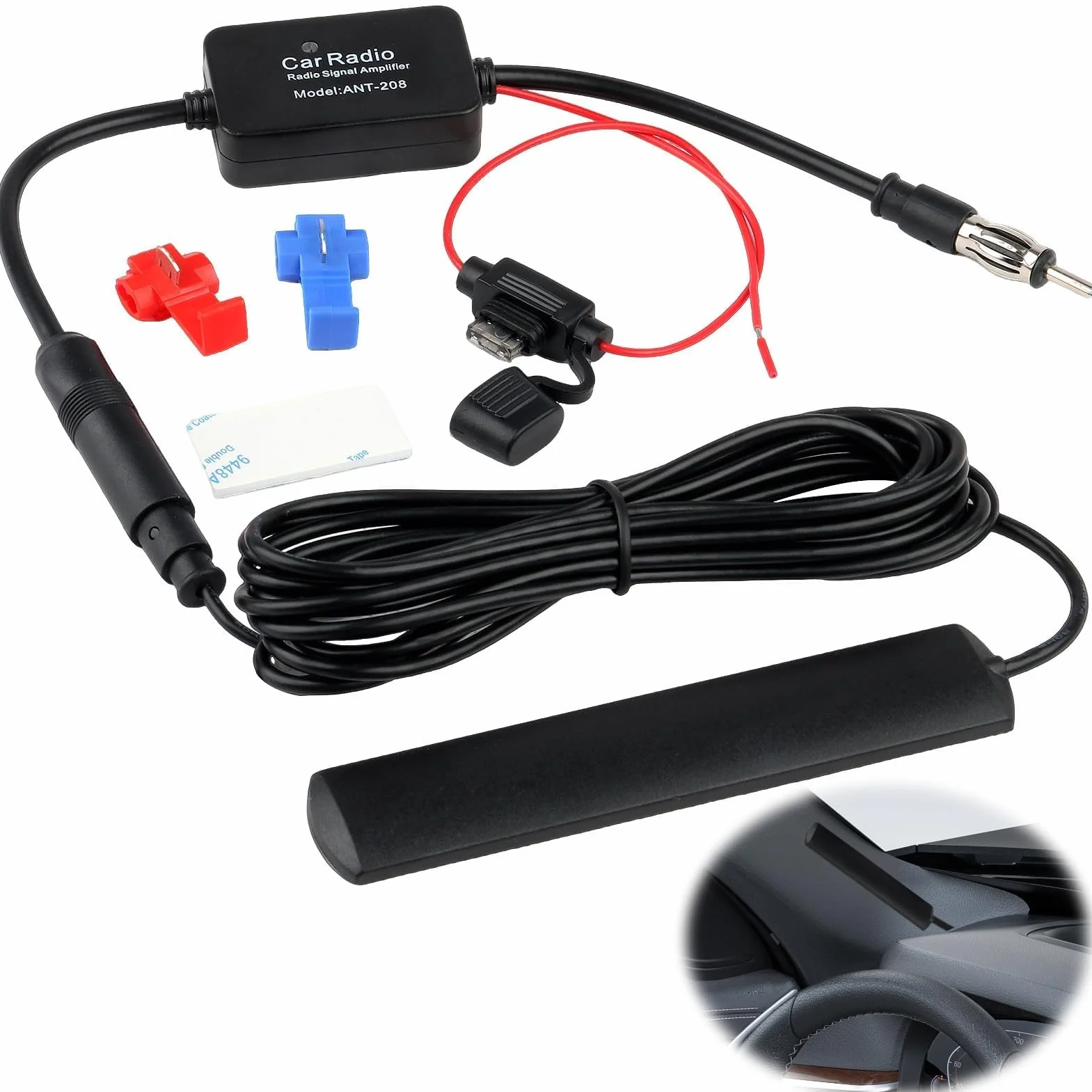 12V Amplificatore di Segnale Autoradio, Amplificatore Antenna per Auto FM, Segnale Radio Booster Universale, Segnale Autoradio Per Veicolo Camion Auto Radio