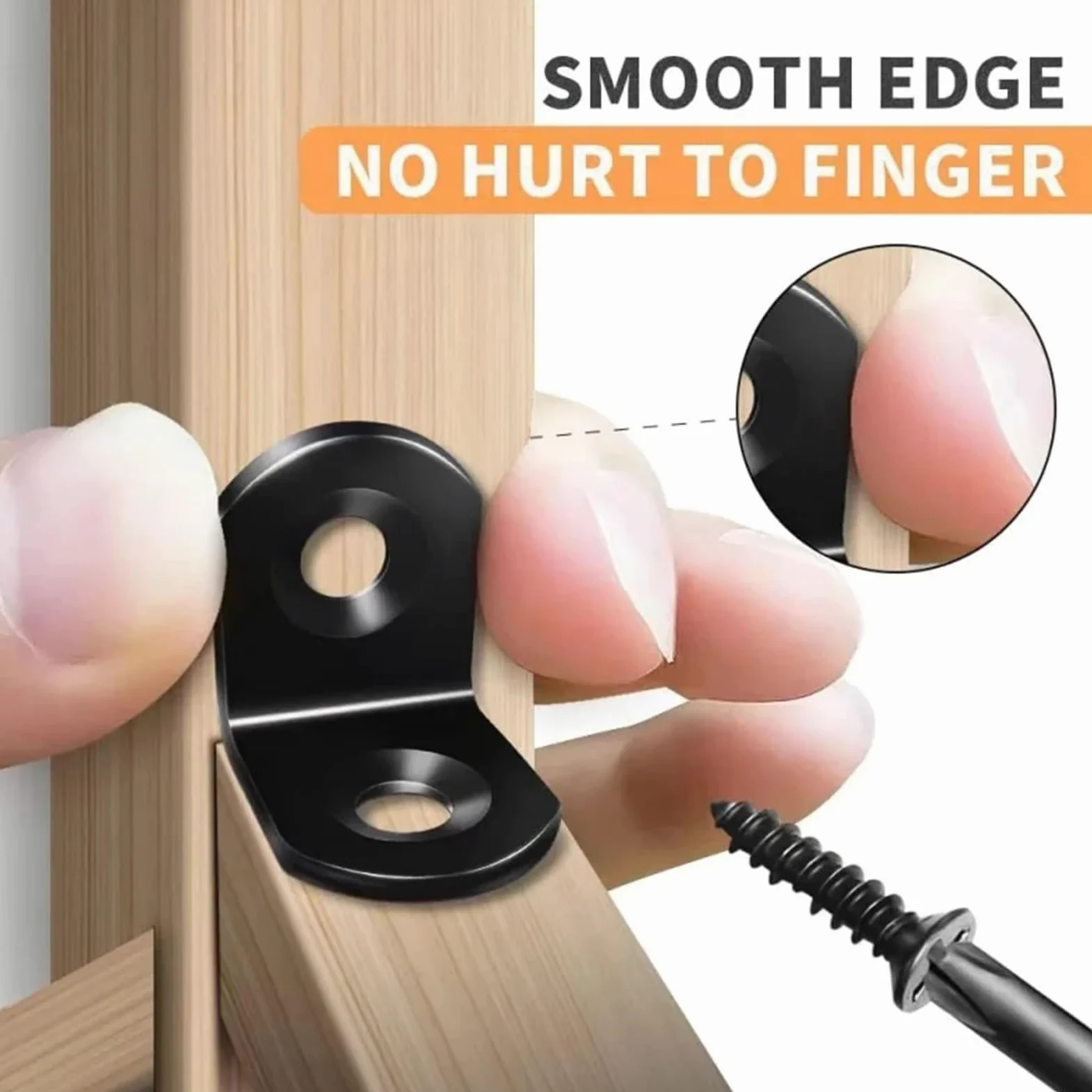 Supporto angolare ad angolo retto in acciaio inossidabile nero con vite for mensole, mobili in legno, sedie, cassetti, armadietti Adatto per il fissaggio e il supporto(L-Silver 40X40 50pcs)
