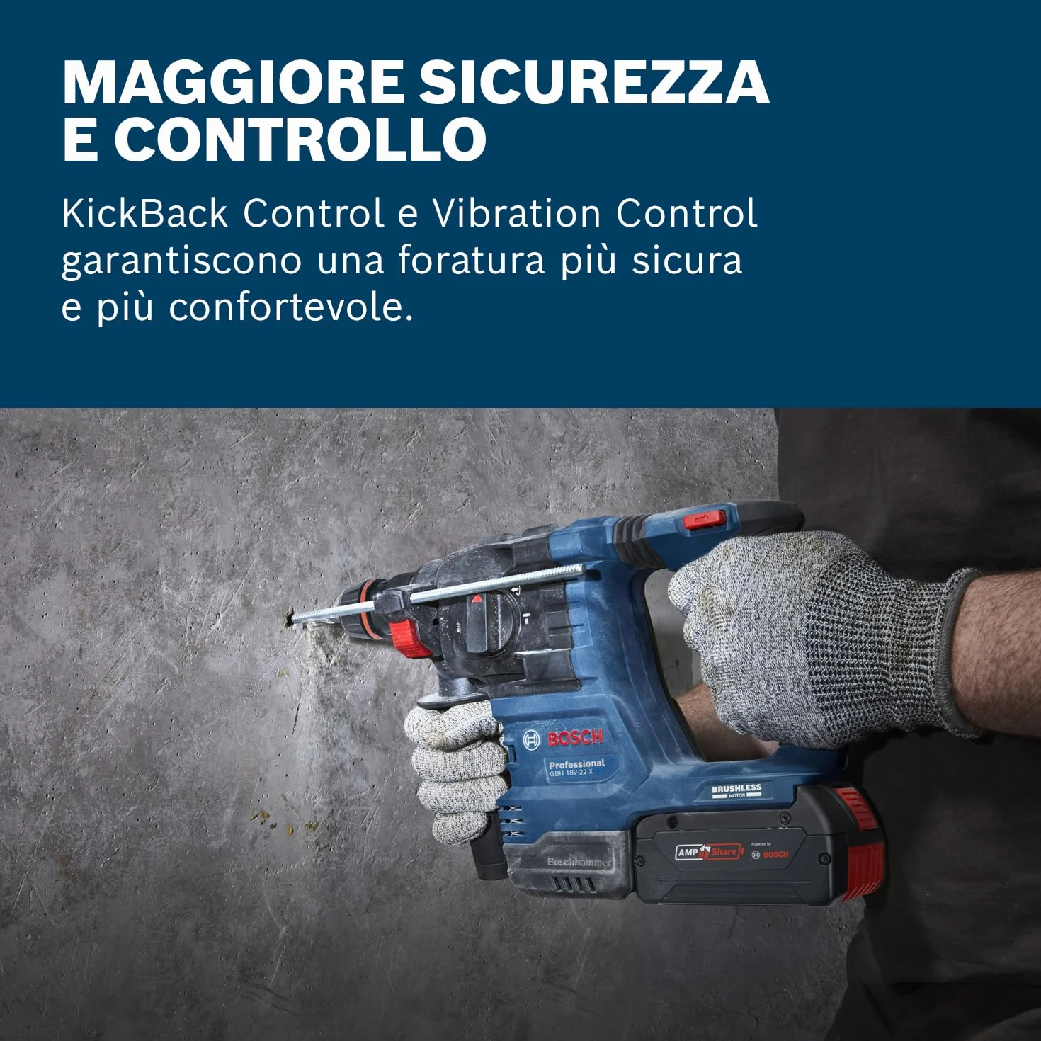 Bosch Professional GBH 18V-22 X Martello perforatore a batteria 18V System L-BOXX 136