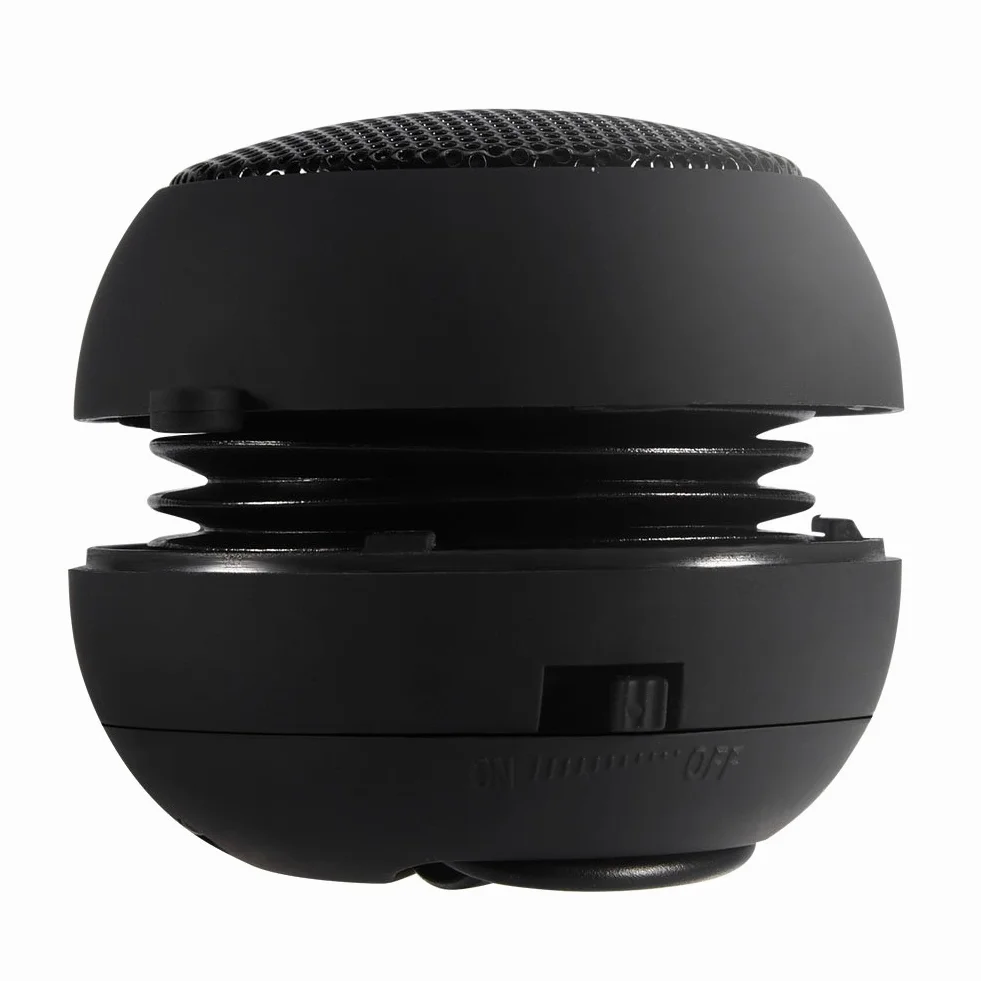 Goshyda Mini Altoparlante, Altoparlante Retrattile Portatile Leggero da Viaggio USB da 3,5 mm a Bassa Potenza con Batteria, per MP3, MP4, MP5, telefoni cellulari, Computer(Nero)