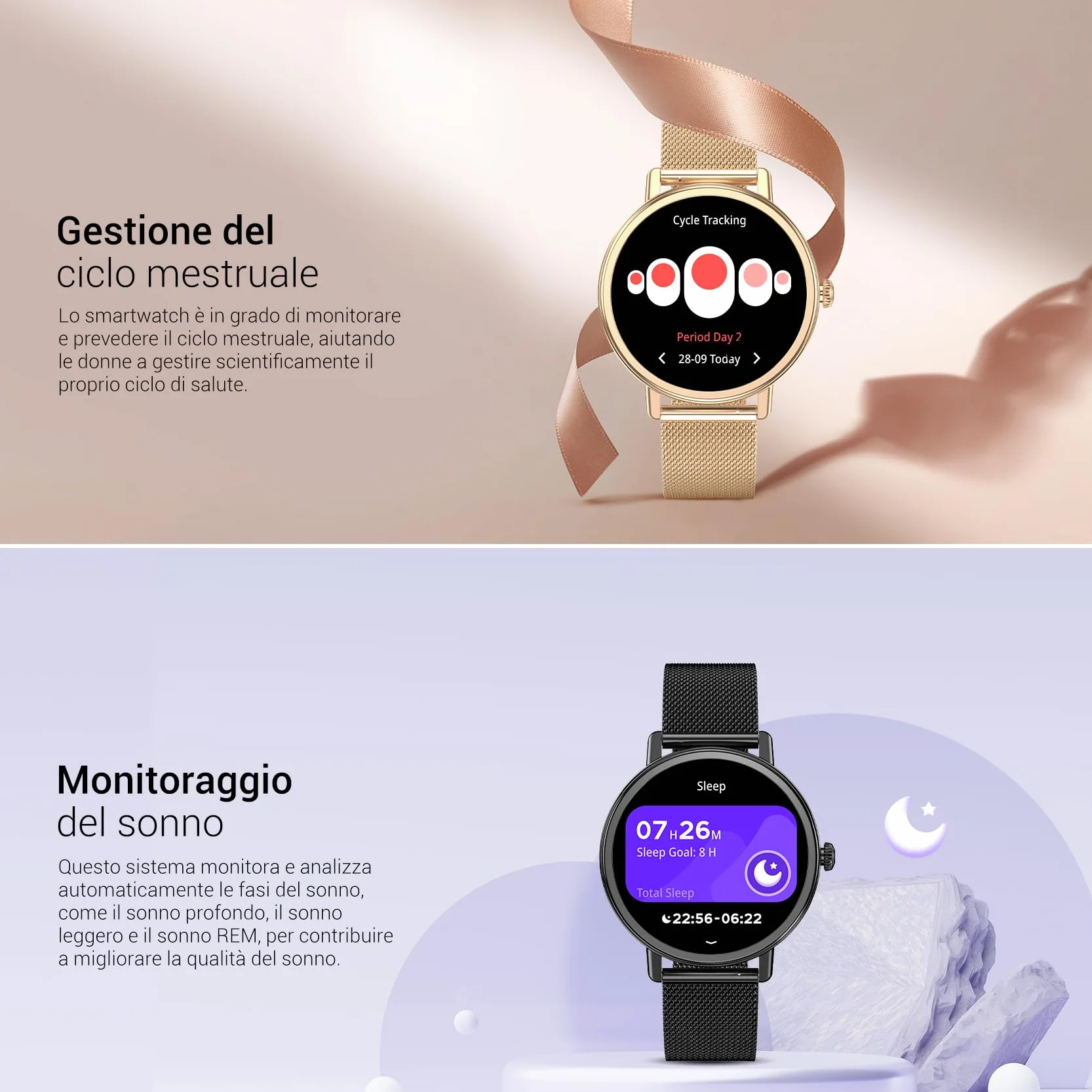 Blackview Smartwatch Donna, Effettua e Rispondi alle Chiamate, Orologio Smartwatch Fitness con 1.26' HD 112+ Sportive/SpO2/Monitoraggio del Sonno/Cardiofrequenzimetro per Android IOS