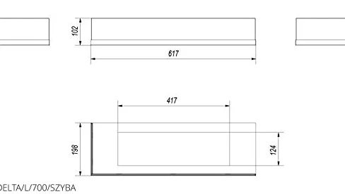 KRATKI camino a bioetanolo 10,2 x 61,7 x 19,8 cm Delta 700 pannello in | Vetro protettivo per biocamino Delta 700; pannello in vetro temperato sinistro; sicurezza ed eleganza per biocamini