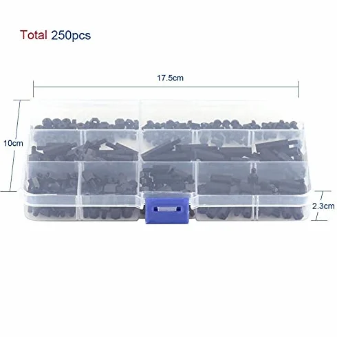 M3 Nylon Male Female Hex Spacer Standoff Screw Nut Assortment Kit, Mounting Hardware for Circuit Board