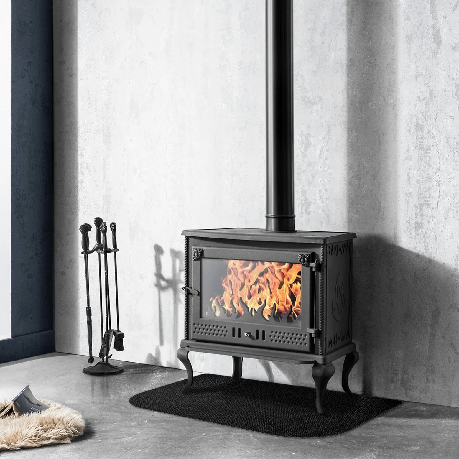 Tappeto per Resistente Al Calore Ignifugo Antiscivolo | Tappetino Per Stufa A Pellet Focolare Pavimento Per Interno Ed Esterno, Soggiorno, Cucina, Casa, Appartamento, Pavimento,
