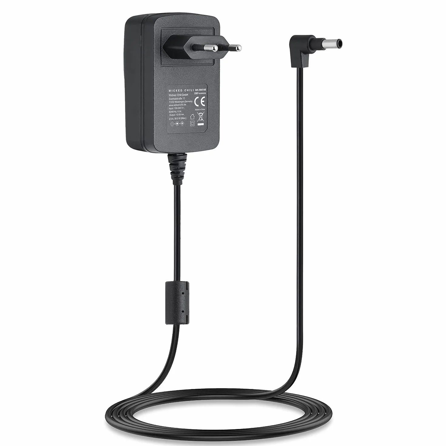 Wicked Chili Alimentatore di rete da 2 m compatibile con radio Makita DMR 115/DMR 114, cavo di ricarica di ricambio per alimentatore originale SE00000679 DAB batteria Radio (2500 mA, 30 W, 12 V senza