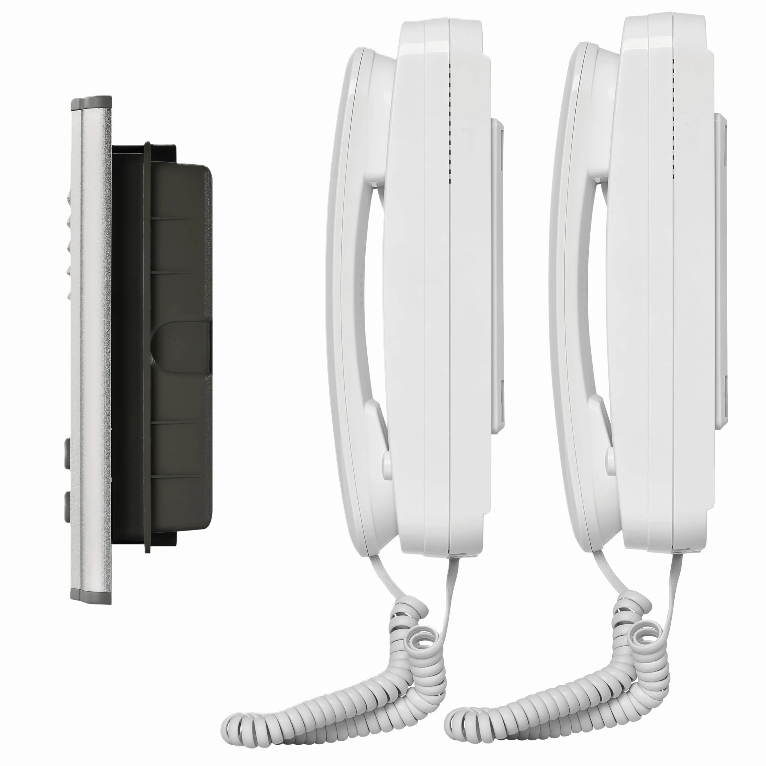 EMOS Set di citofono Audio per Due partecipanti, Montaggio a Parete, Design Elegante, citofono/Kit Audio con possibilità di apriporta, Facile da Usare