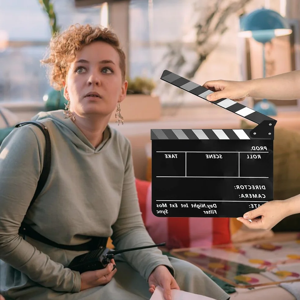 Ciak Cinematografico,30x25cm Film Clapboard,Acrilico Film Clapperboard,Film Clapboard Acrilico,Regali per Cinefili,Cinema Gadget,Accessori Regista