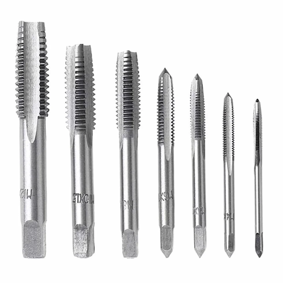 Set di 7 filettature M3 M4 M5 M6 M8 M10 M12 metriche nitrurate