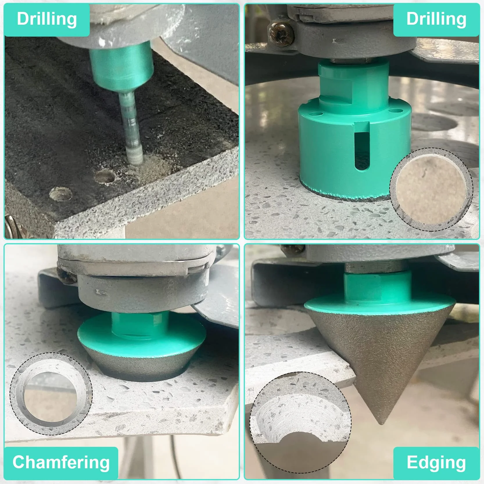 LEKOMESH Set di Punte Diamantate 8 Pezzi Seghe a Tazza per Porcellana Ceramica Granito Marmo
