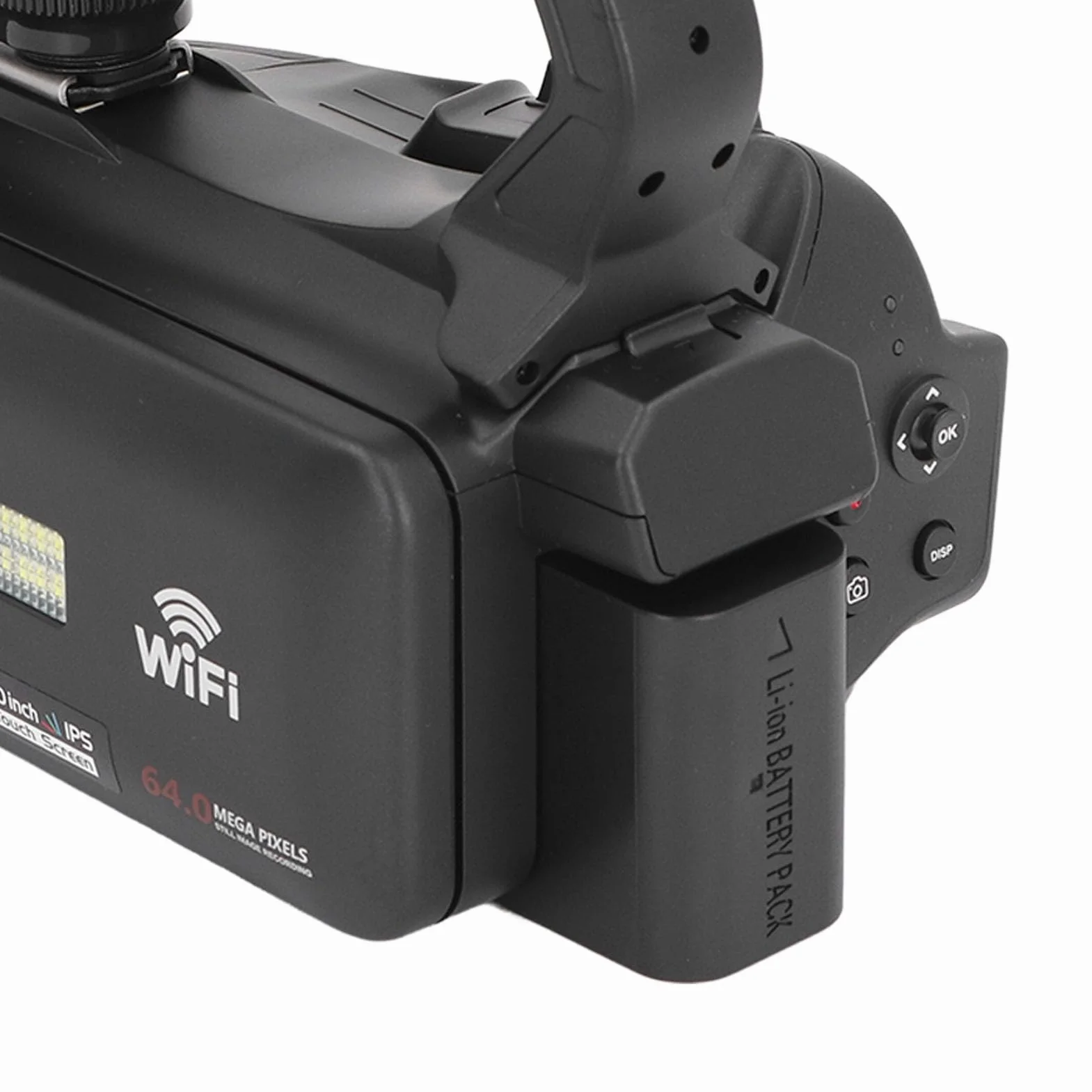 Dpofirs Videocamera 4K UHD, Videocamera WiFi 64MP con Zoom Digitale 18X con Touch Screen da 4 Pollici, Videocamera per Portatile NightVision con Luce di Riempimento Webcam per