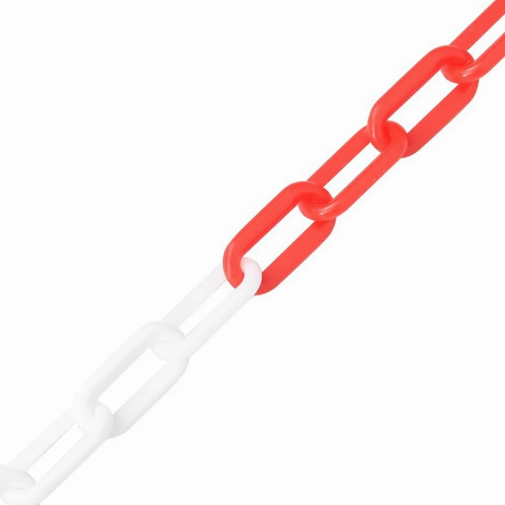 vidaXL Catena Segnaletica Rossa e Bianca 100 m Ø8 mm in Plastica