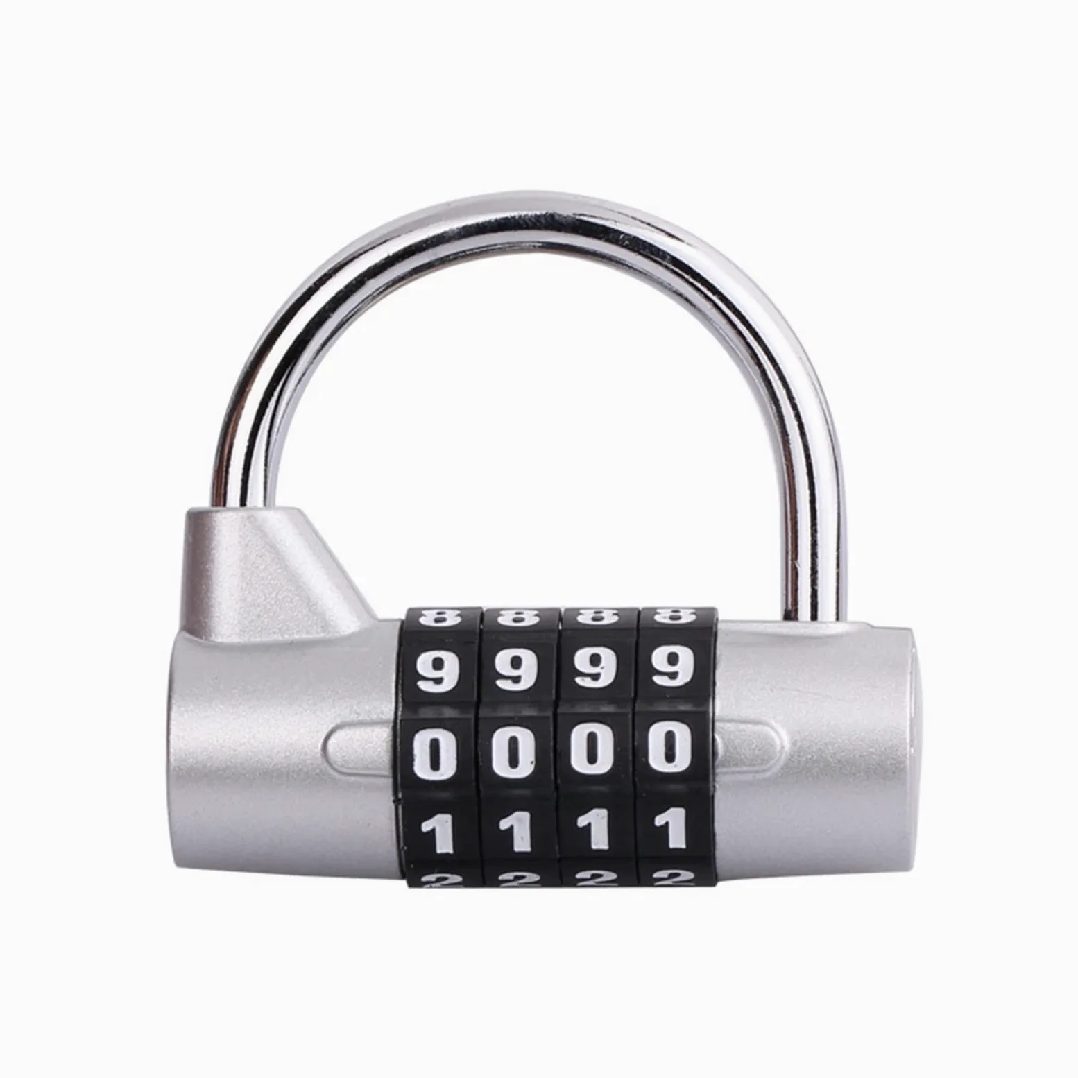 Lucchetti a combinazione， Lucchetti per valigie Lucchetto a combinazione in lega di zinco, 5 colori, codice di sicurezza, lucchetti di sicurezza(Silver)