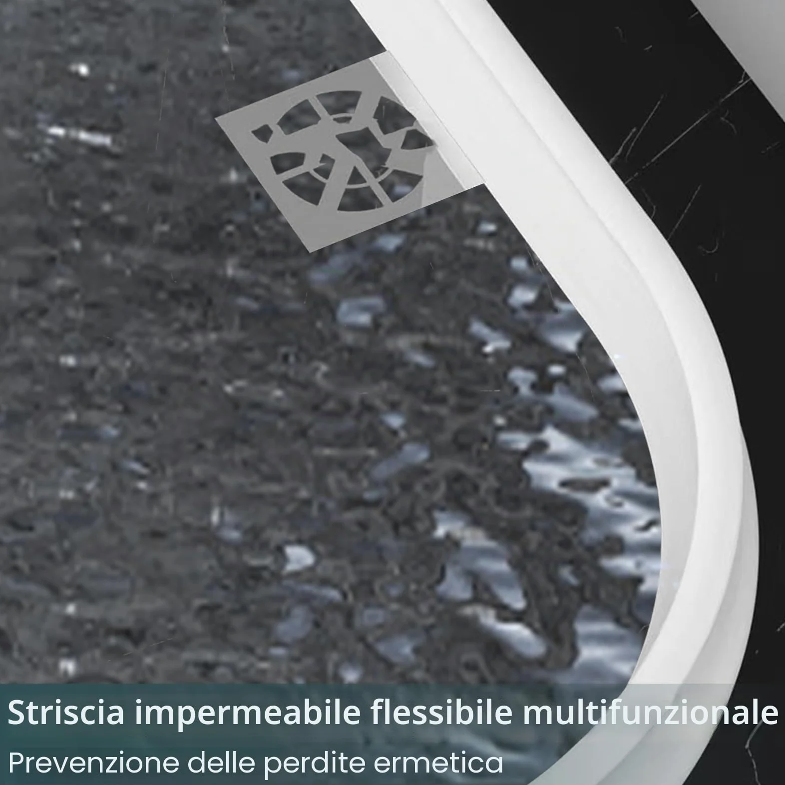 Striscia protettiva per doccia, autoadesiva, 4 cm di altezza, pieghevole, per la separazione del naso (bianco, 5 m)