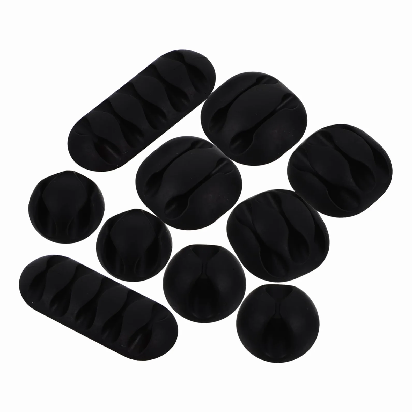 Hemobllo 30pezzi Organizer Di Cavi Plastica Per Gestione Elettrica Clip Per Cavi Adesive Per Ufficio e Casa Facile Da Usare Mantiene Desktop Ordinato e Pulito