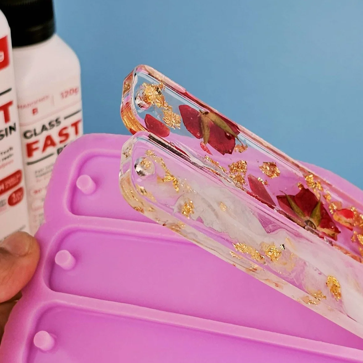 Resina trasparente rapida, effetto vetro - Ideale per gioielli, finiture e decorazioni fai-da-te, DIY. Resina liquida colorabile e facile da usare - Glass Fast Resin (520 gr)