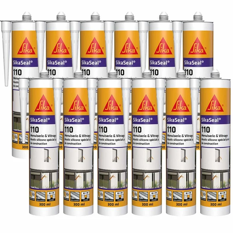 Sika SikaSeal-110 sigillante silicone nero 300 ml cartone 12 cartucce