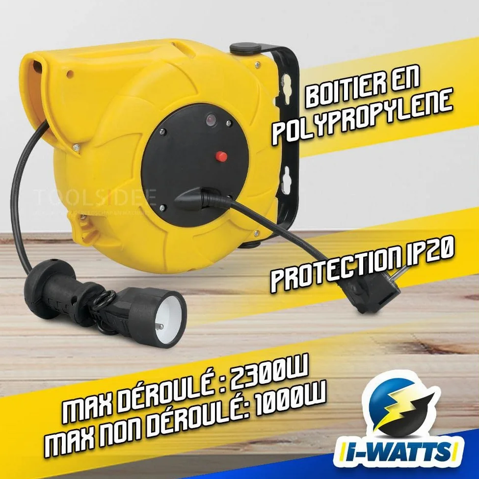 I-WATTS Avvolgitore elettrico automatico da montare a parete - 20m