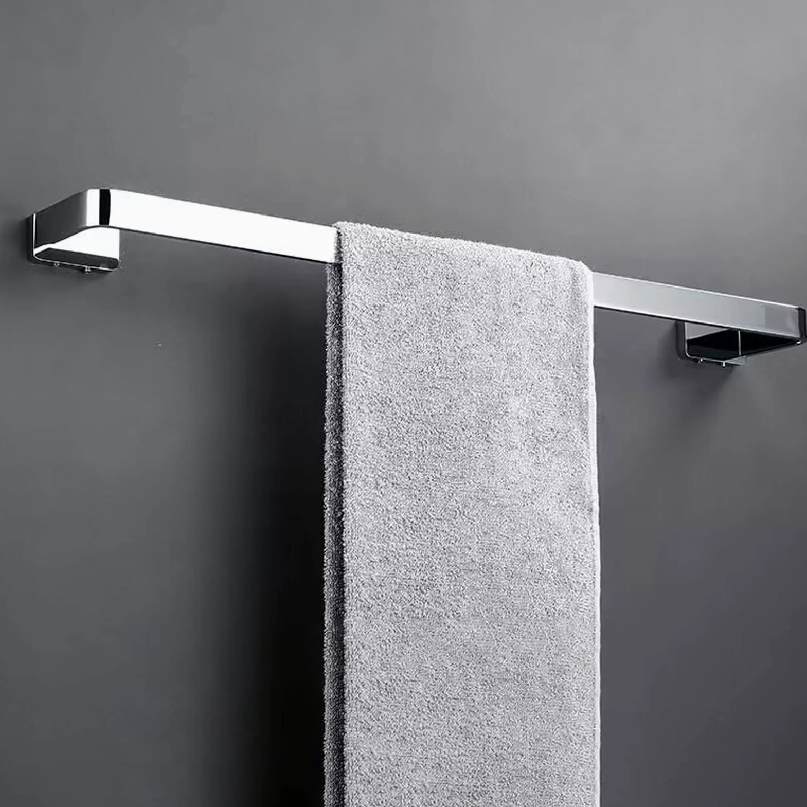 Portasciugamani in Stile Europeo Tutto Bronzo, portasciugamani da Cucina per Bagno, portasciugamani WC, 30 cm / 40 cm / 50 cm / 60 cm, per Accessori da Bagno e Cucina, Argento (Dimensioni :