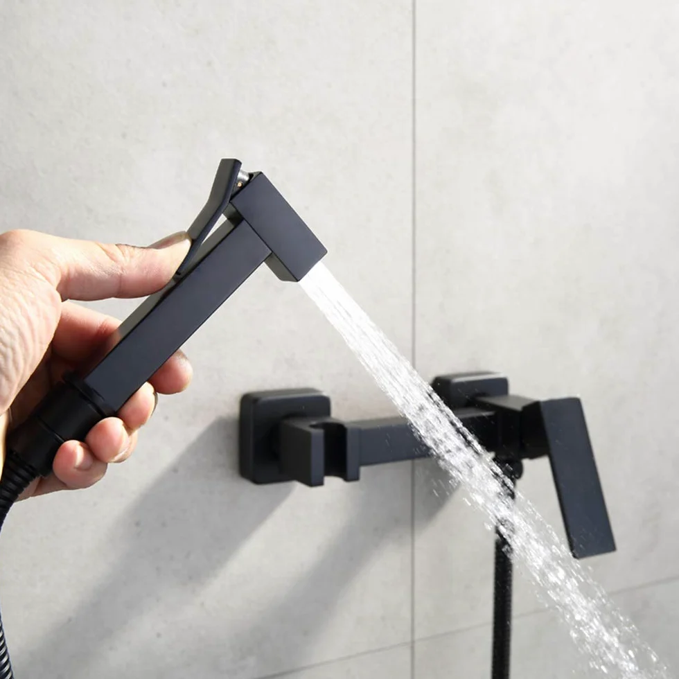 Set di doccetta per bidet portatile, con miscelatore in ottone caldo e freddo, per bagno e cucina