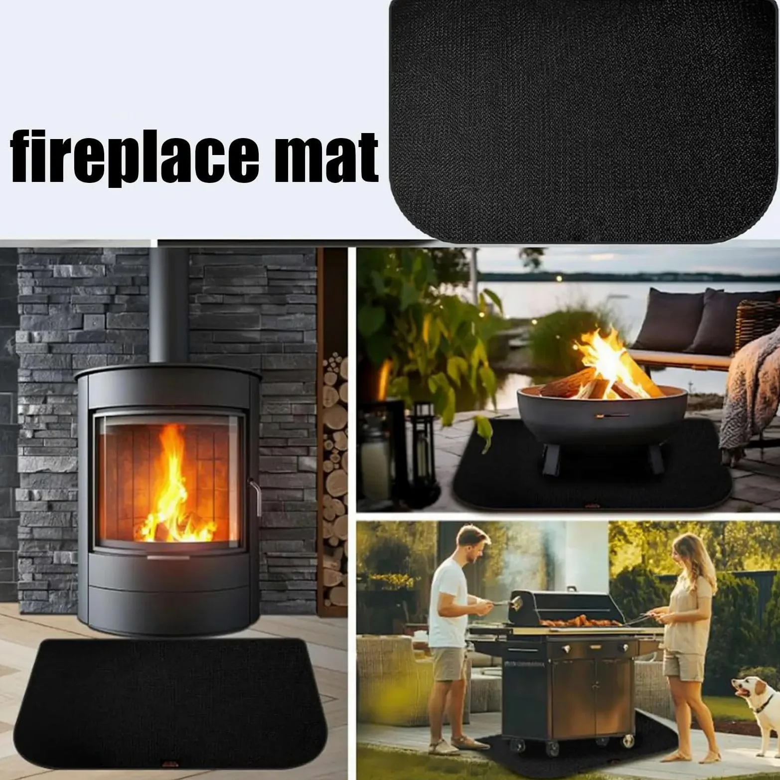 Tappeti Per Camino Tappetino for caminetto ignifugo resistente al calore for proteggere i pavimenti dalle scintille(120x70cm)