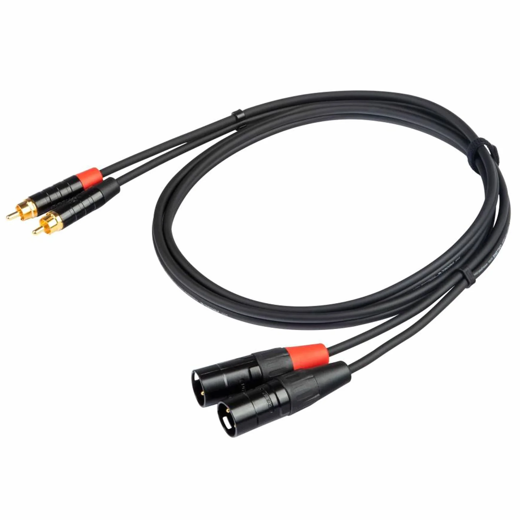 PROEL CHLP330LU3 - Cavo audio professionale ”STEREO” con connessioni 2 X spina RCA maschio a 2 x spina volante Cannon XLR 3P Maschio - 3mt., Nero