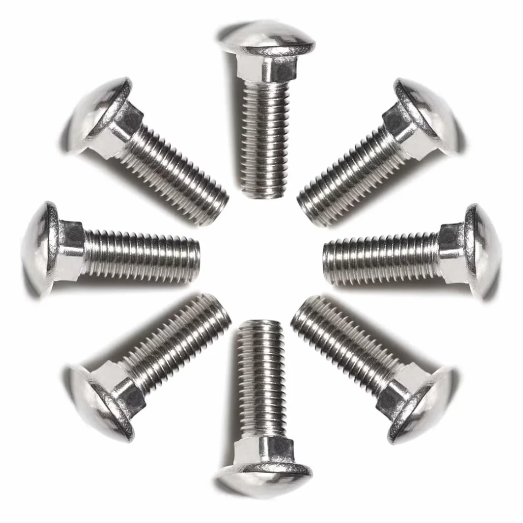 Bullone Carrello M4x10mm Acciaio Inox 60 Pezzi Viti Testa Tonda Collo Quadrato