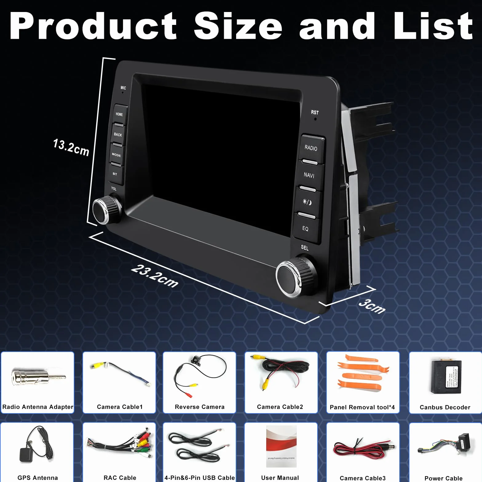 Autoradio per Fiat Panda 169 (2003-2012) con Android Auto e CarPlay Wireless, RDS Car Radio Android Stereo con Telecamera Retromarcia/Mic/CANbus BOX/App Store 2G+32G