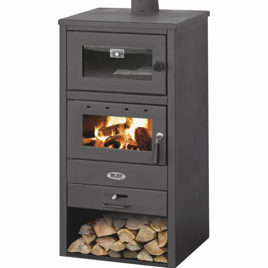 STUFA A LEGNA CON FORNO MOD. BLIST BR - 12,0 Kw - 140 MC