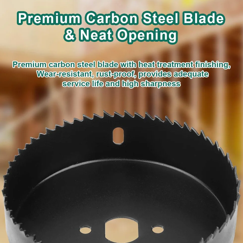 HYCHIKA Seghe per Trapano 19 Pezzi, Ø19mm-152mm, Profondità di Taglio 25mm, Per Legno PVC Plastica