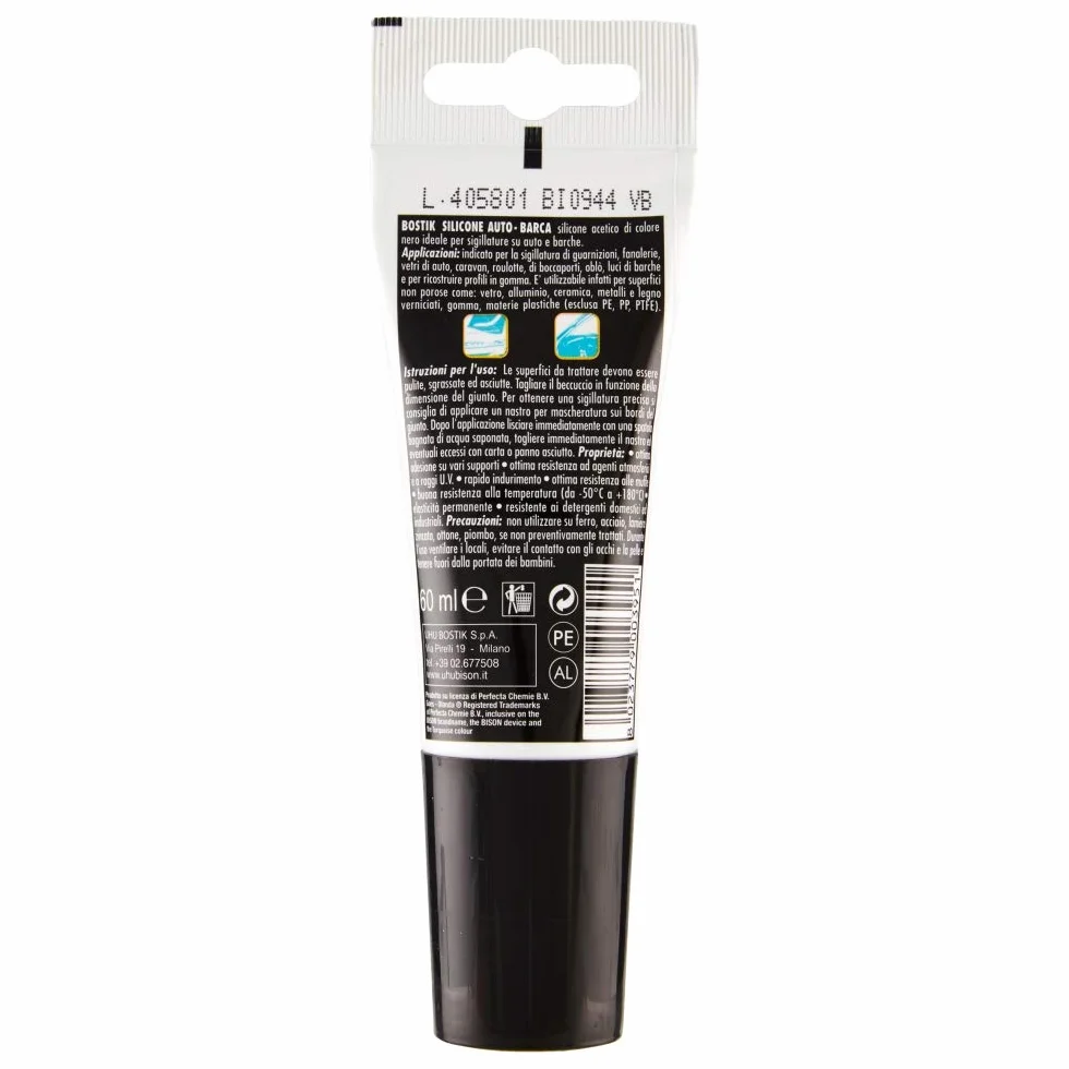 Bostik Silicone Auto-Barca Nero 60ml