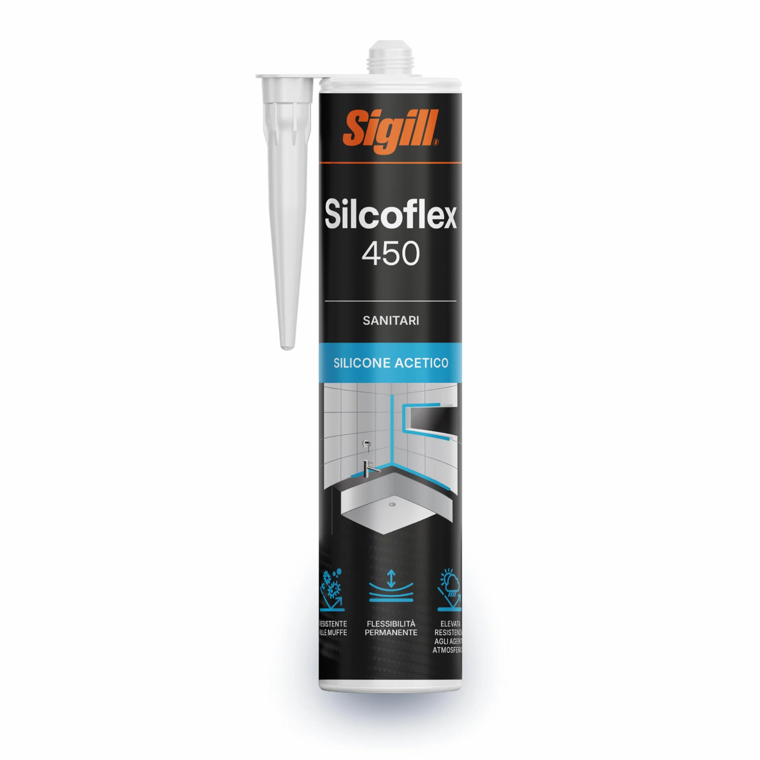 SIGILL Silcoflex 450 Silikon Acetylenowy Biały 280 ml Uszczelniacz do Szkła Ceramiki Aluminium